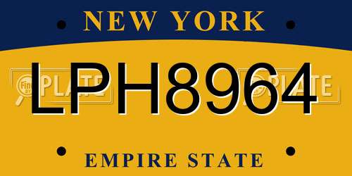 LPH8964 New York License Plate