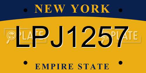 LPJ1257 New York License Plate