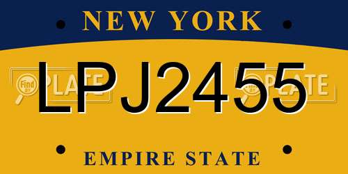 LPJ2455 New York License Plate
