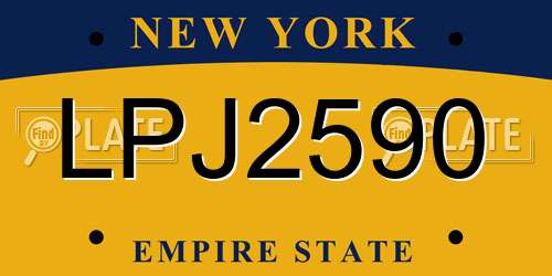 LPJ2590 New York License Plate