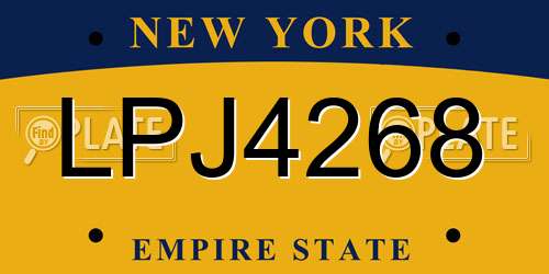 LPJ4268 New York License Plate