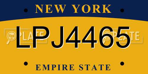 LPJ4465 New York License Plate