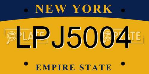 LPJ5004 New York License Plate