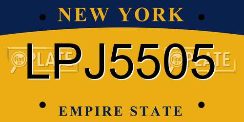 LPJ5505 New York License Plate