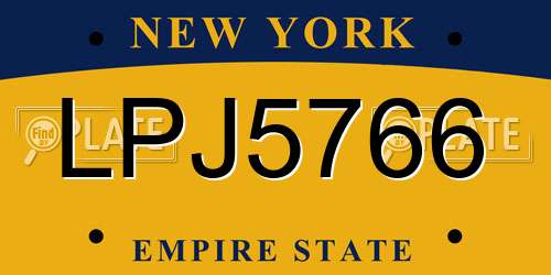 LPJ5766 New York License Plate