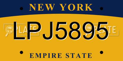 LPJ5895 New York License Plate