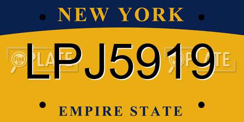 LPJ5919 New York License Plate