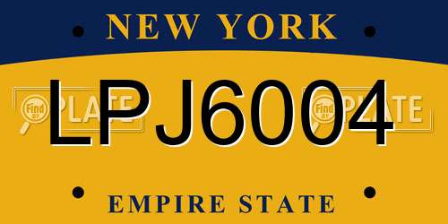 LPJ6004 New York License Plate