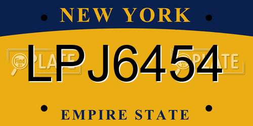 LPJ6454 New York License Plate