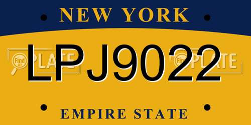 LPJ9022 New York License Plate