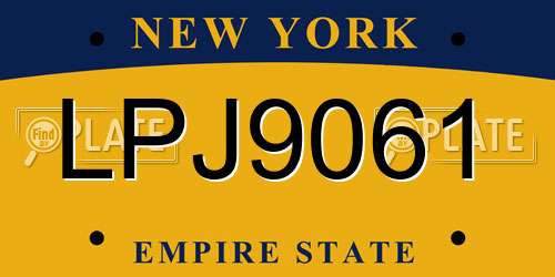 LPJ9061 New York License Plate
