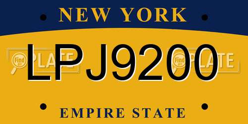 LPJ9200 New York License Plate