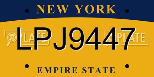 LPJ9447 New York License Plate