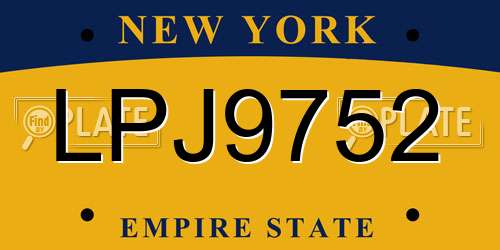 LPJ9752 New York License Plate
