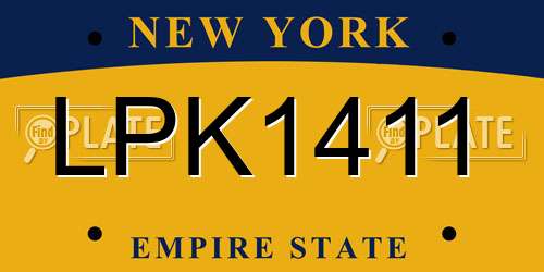 LPK1411 New York License Plate