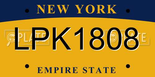 LPK1808 New York License Plate