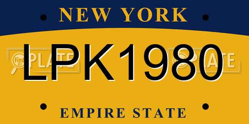 LPK1980 New York License Plate