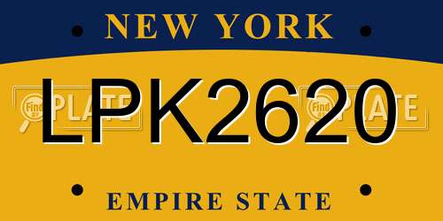 LPK2620 New York License Plate