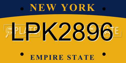 LPK2896 New York License Plate