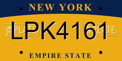 LPK4161 New York License Plate