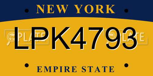LPK4793 New York License Plate