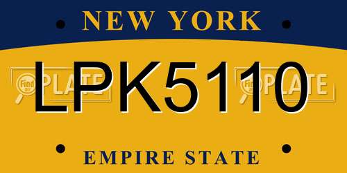 LPK5110 New York License Plate