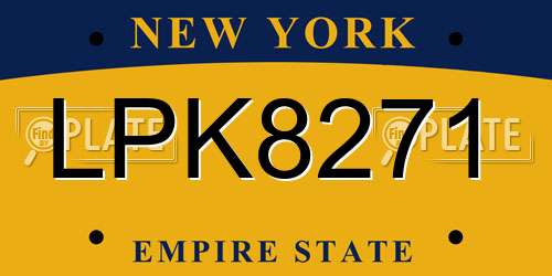 LPK8271 New York License Plate