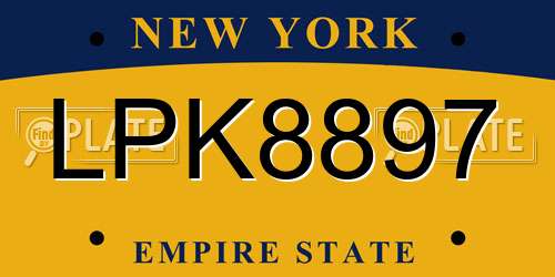 LPK8897 New York License Plate