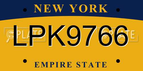 LPK9766 New York License Plate