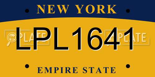 LPL1641 New York License Plate