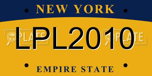 LPL2010 New York License Plate