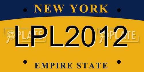 LPL2012 New York License Plate