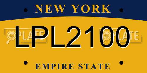 LPL2100 New York License Plate