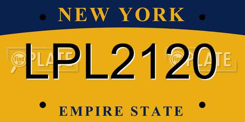 LPL2120 New York License Plate