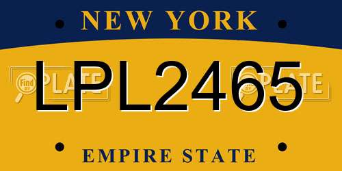 LPL2465 New York License Plate