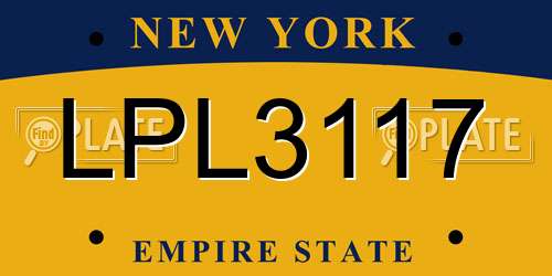 LPL3117 New York License Plate