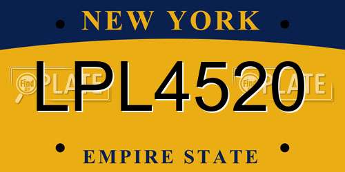 LPL4520 New York License Plate