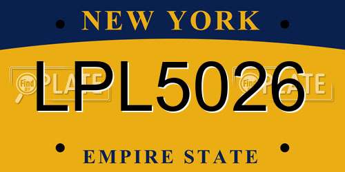 LPL5026 New York License Plate