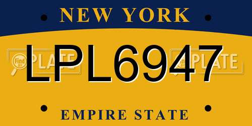 LPL6947 New York License Plate