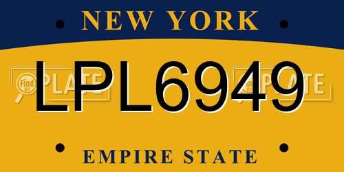 LPL6949 New York License Plate