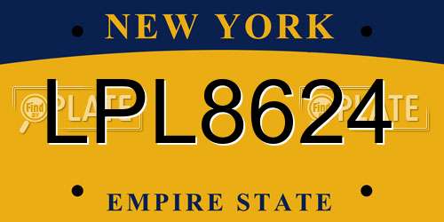 LPL8624 New York License Plate