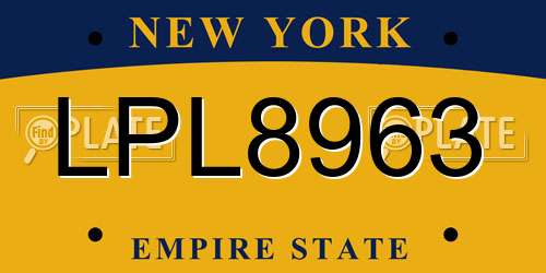 LPL8963 New York License Plate