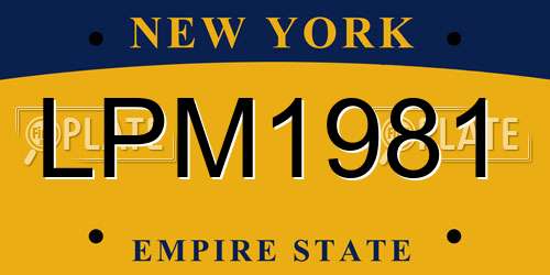 LPM1981 New York License Plate