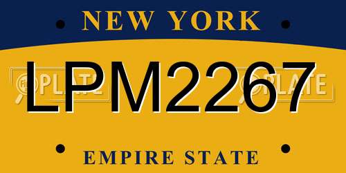 LPM2267 New York License Plate