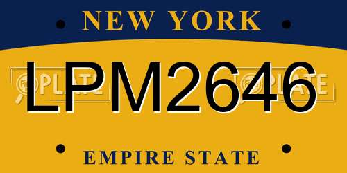 LPM2646 New York License Plate