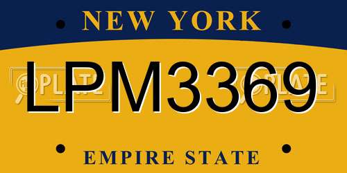 LPM3369 New York License Plate