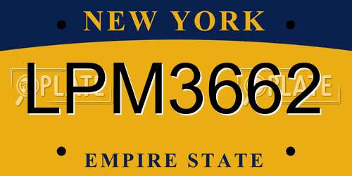 LPM3662 New York License Plate