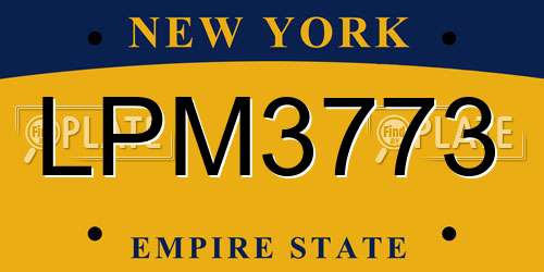 LPM3773 New York License Plate