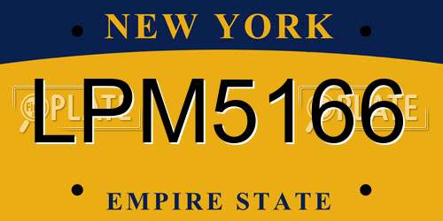 LPM5166 New York License Plate