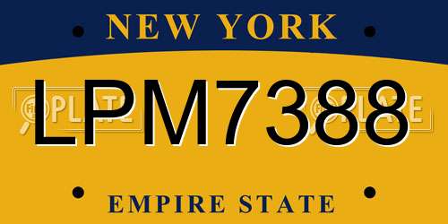 LPM7388 New York License Plate